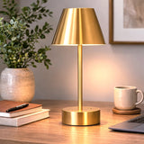 Elegance Rechargeable LED Table Lamp (Plated Brass) by Ashcroft Furniture at Eve Furniture