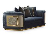 Elegance Stationary Loveseat Dark Grey by Furnia at Eve Furniture
