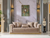 Elegance Stationary Sofa in Beige by Furnia at Eve Furniture