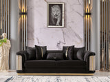 Elegance Stationary Sofa in Black by Furnia at Eve Furniture