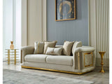 Elegance Stationary Sofa in Cream by Furnia at Eve Furniture