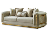 Elegance Stationary Sofa in Cream by Furnia at Eve Furniture