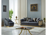 Elegance Stationary Sofa in Dark Grey by Furnia at Eve Furniture