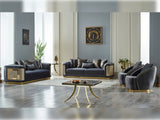 Elegance Stationary Sofa in Dark Grey by Furnia at Eve Furniture