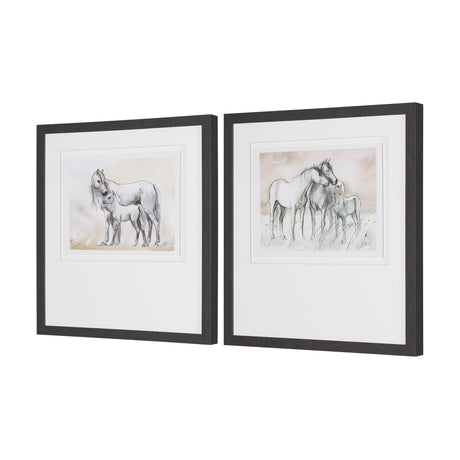 Elegant Beauties by Mercana Studio Framed Artwork Matted Under Glass (Set of 2) by Mercana at Eve Furniture