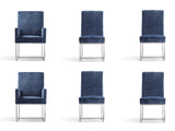 Element 6-Piece Dining Chairs in Blue by Manhattan Comfort at Eve Furniture