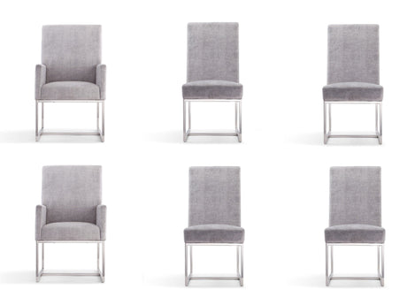 Element 6-Piece Dining Chairs in Grey by Manhattan Comfort at Eve Furniture