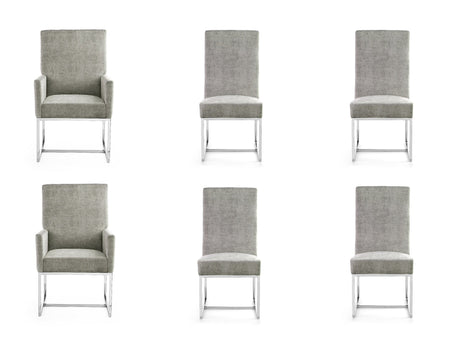 Element 6-Piece Dining Chairs in Steel by Manhattan Comfort at Eve Furniture
