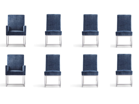 Element 8-Piece Dining Chairs in Blue by Manhattan Comfort at Eve Furniture