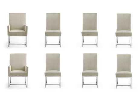 Element 8-Piece Dining Chairs in Champagne by Manhattan Comfort at Eve Furniture