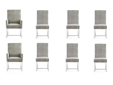 Element 8-Piece Dining Chairs in Steel by Manhattan Comfort at Eve Furniture