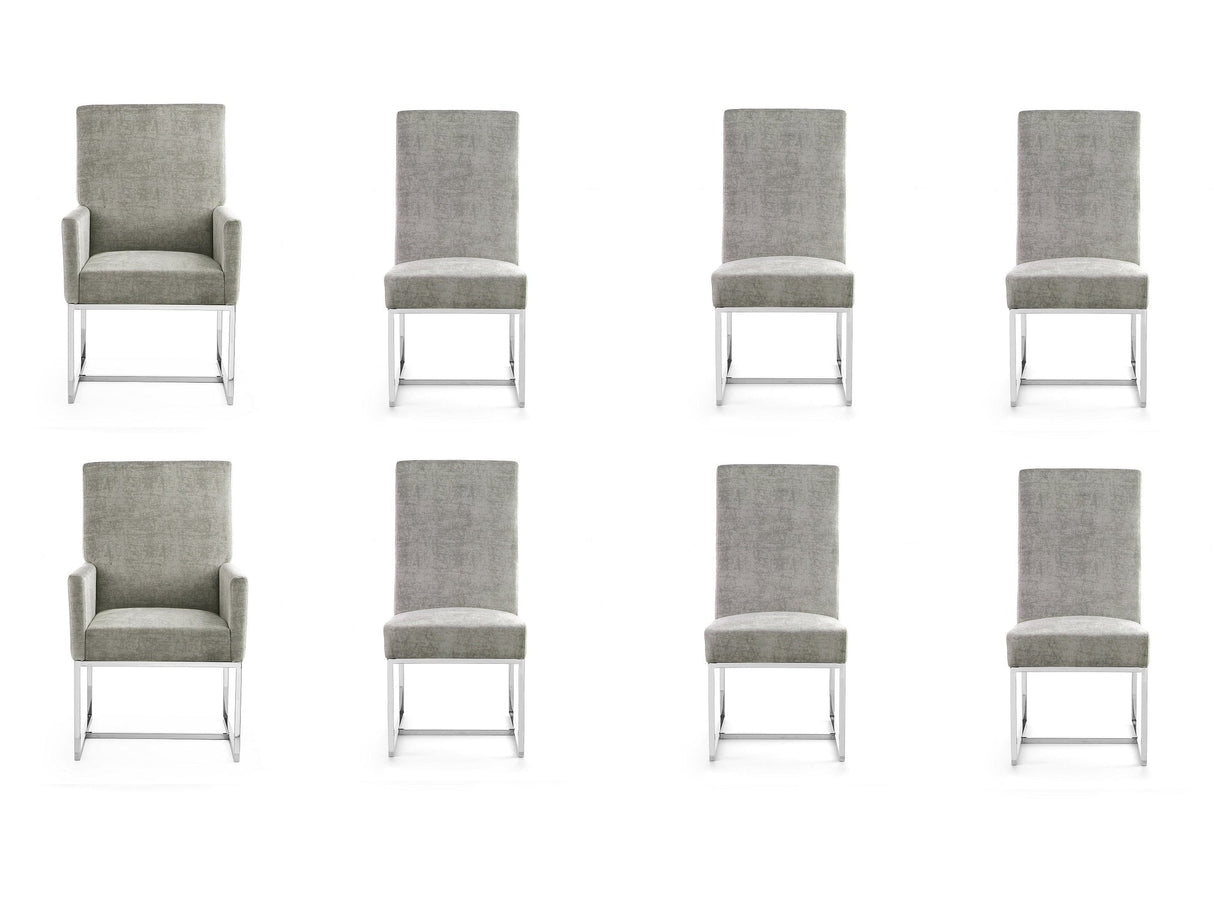 Element 8-Piece Dining Chairs in Steel by Manhattan Comfort at Eve Furniture