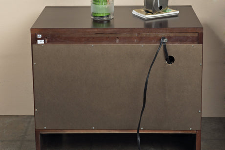 Element Charging Station Nightstand in Chocolate Brown by Modus Furniture at Eve Furniture