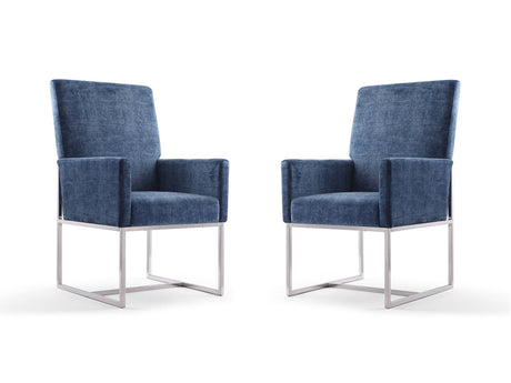Element Dining Armchair in Blue (set of 2) by Manhattan Comfort at Eve Furniture