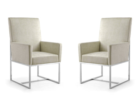 Element Dining Armchair in Champagne (set of 2) by Manhattan Comfort at Eve Furniture