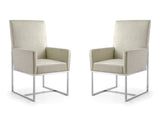 Element Dining Armchair in Champagne (set of 2) by Manhattan Comfort at Eve Furniture