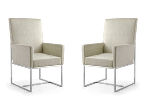 Element Dining Armchair in Champagne (set of 2) by Manhattan Comfort at Eve Furniture