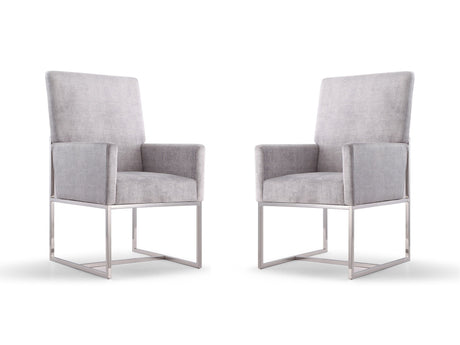 Element Dining Armchair in Grey (set of 2) by Manhattan Comfort at Eve Furniture