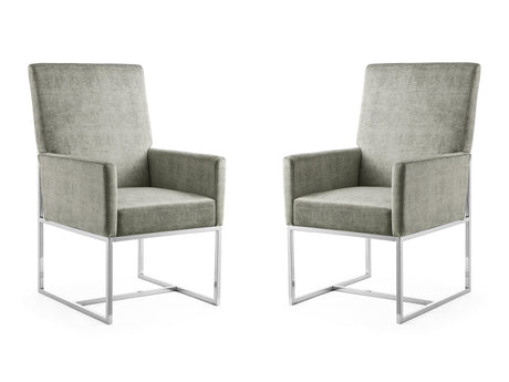 Element Dining Armchair in Steel (set of 2) by Manhattan Comfort at Eve Furniture
