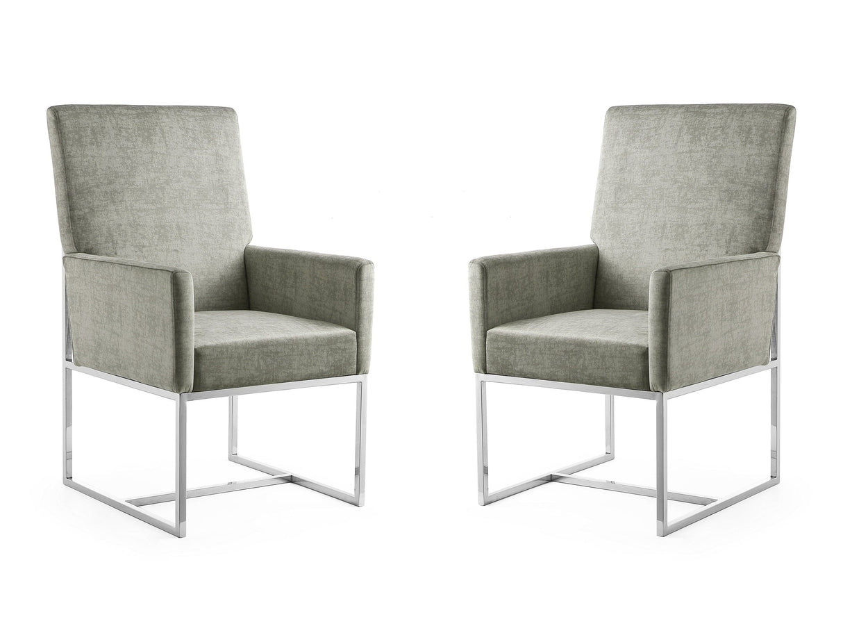 Element Dining Armchair in Steel (set of 2) by Manhattan Comfort at Eve Furniture