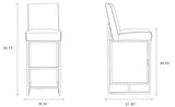 Element Faux Leather Bar Stool in Pearl White and Polished Chrome (set of 2) by Manhattan Comfort at Eve Furniture