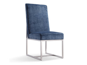 Element Velvet Dining Chair in Blue by Manhattan Comfort at Eve Furniture