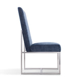 Element Velvet Dining Chair in Blue (set of 2) by Manhattan Comfort at Eve Furniture