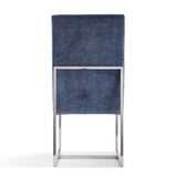Element Velvet Dining Chair in Blue (set of 2) by Manhattan Comfort at Eve Furniture