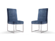Element Velvet Dining Chair in Blue (set of 2) by Manhattan Comfort at Eve Furniture