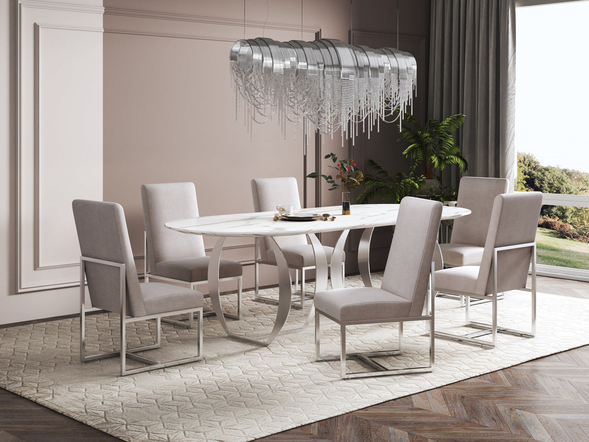 Element Velvet Dining Chair in Champagne by Manhattan Comfort at Eve Furniture