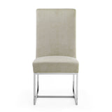 Element Velvet Dining Chair in Champagne (set of 2) by Manhattan Comfort at Eve Furniture