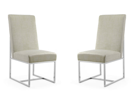 Element Velvet Dining Chair in Champagne (set of 2) by Manhattan Comfort at Eve Furniture