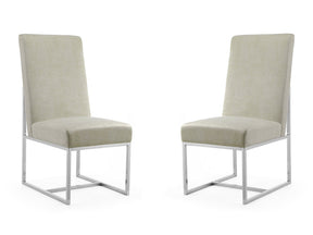 Element Velvet Dining Chair in Champagne (set of 2) by Manhattan Comfort at Eve Furniture