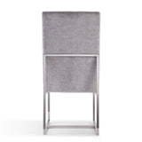Element Velvet Dining Chair in Grey by Manhattan Comfort at Eve Furniture