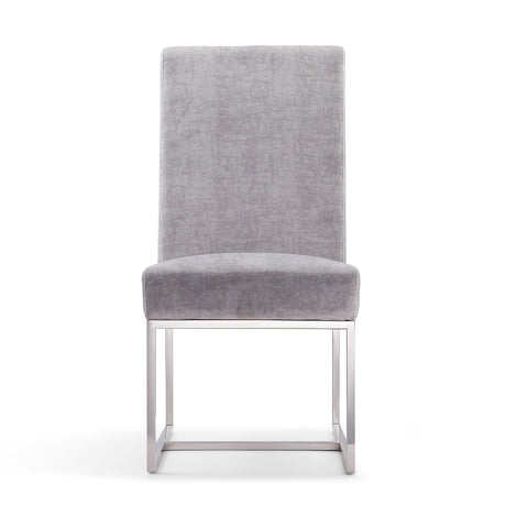 Element Velvet Dining Chair in Grey by Manhattan Comfort at Eve Furniture