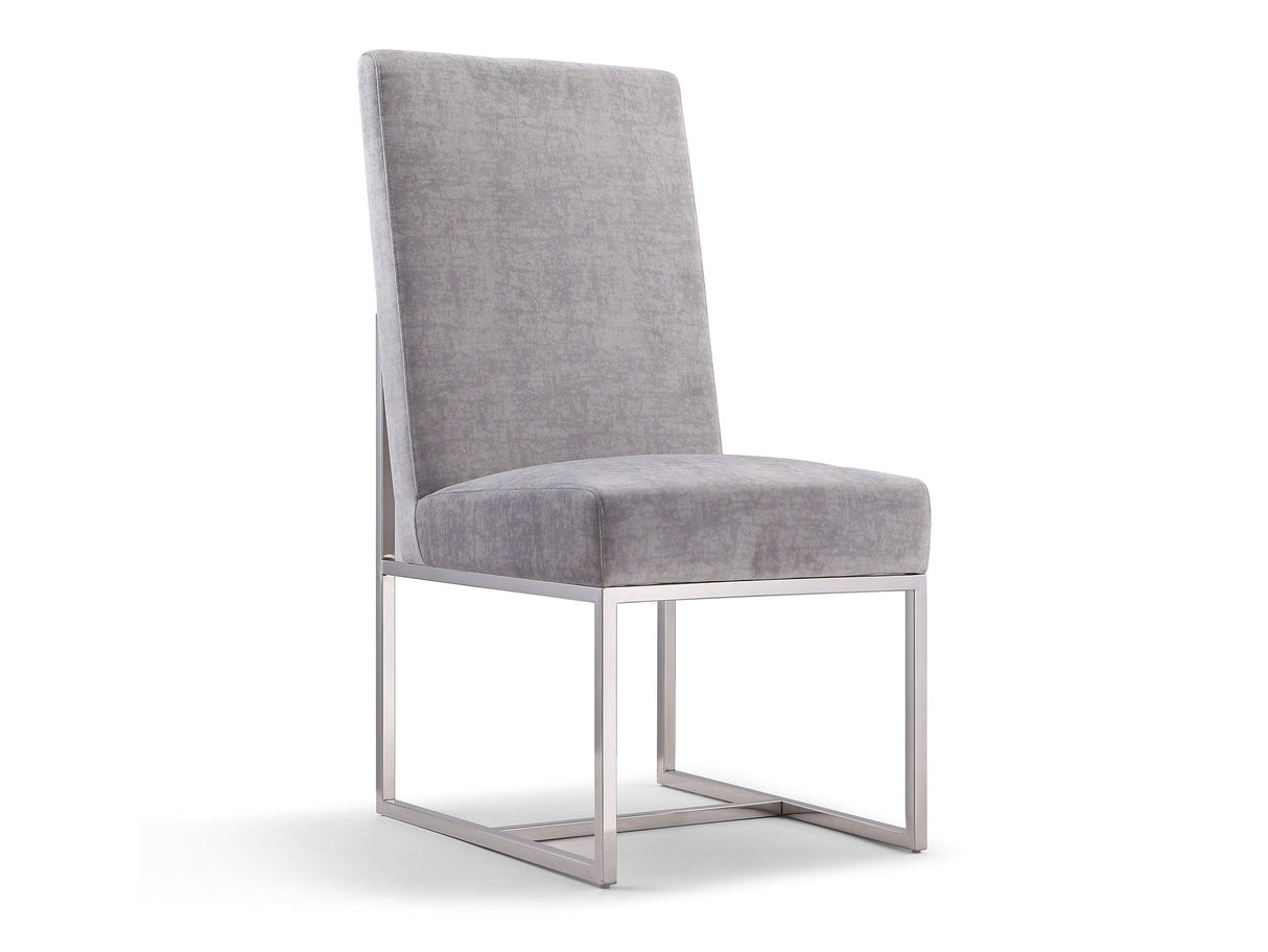 Element Velvet Dining Chair in Grey by Manhattan Comfort at Eve Furniture