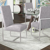Element Velvet Dining Chair in Grey (set of 2) by Manhattan Comfort at Eve Furniture