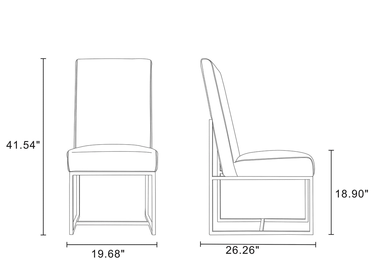 Element Velvet Dining Chair in Grey (set of 2) by Manhattan Comfort at Eve Furniture