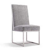 Element Velvet Dining Chair in Grey (set of 2) by Manhattan Comfort at Eve Furniture