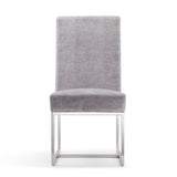 Element Velvet Dining Chair in Grey (set of 2) by Manhattan Comfort at Eve Furniture