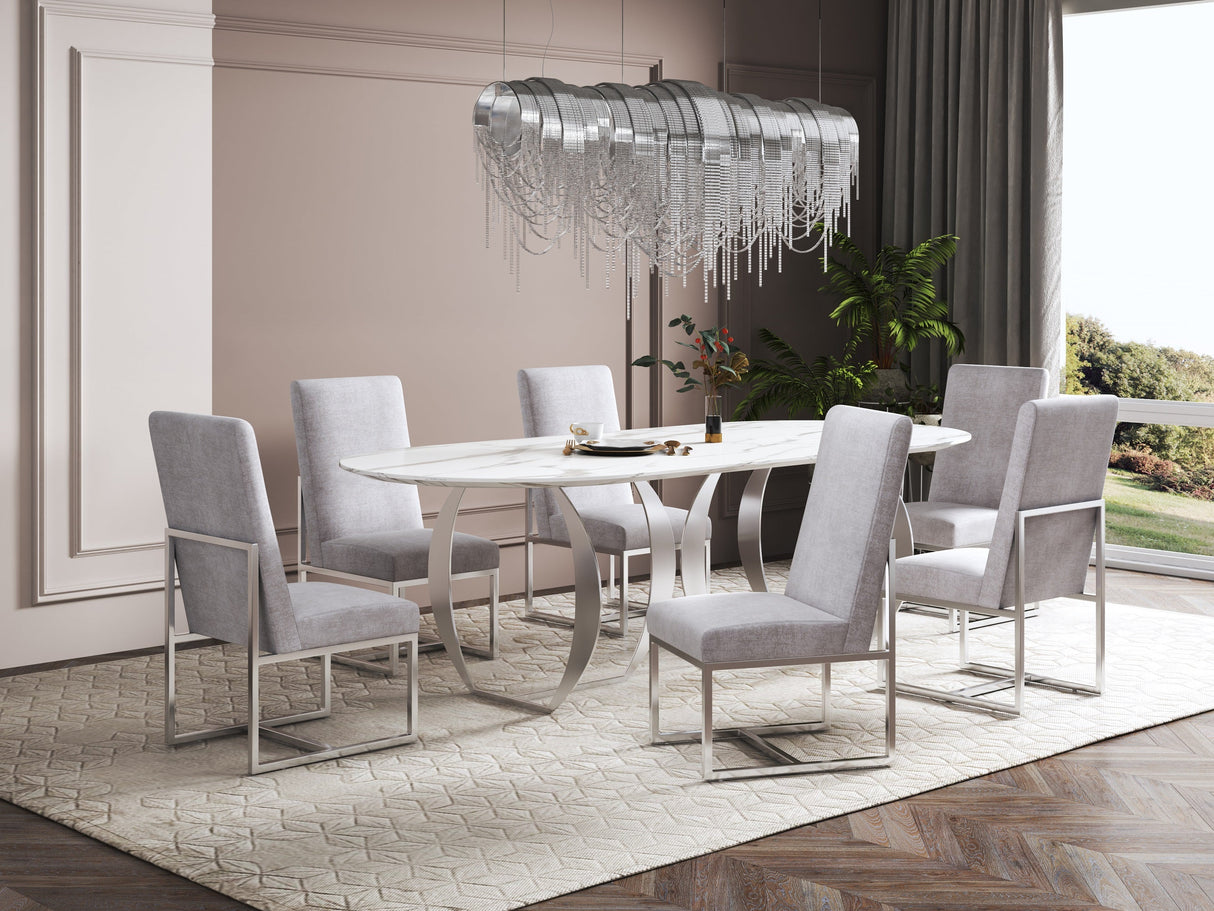 Element Velvet Dining Chair in Grey (set of 2) by Manhattan Comfort at Eve Furniture