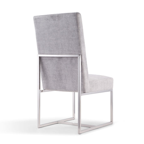 Element Velvet Dining Chair in Grey (set of 2) by Manhattan Comfort at Eve Furniture