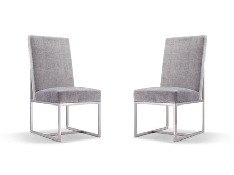 Element Velvet Dining Chair in Grey (set of 2) by Manhattan Comfort at Eve Furniture