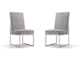 Element Velvet Dining Chair in Grey (set of 2) by Manhattan Comfort at Eve Furniture