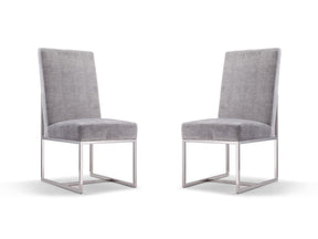 Element Velvet Dining Chair in Grey (set of 2) by Manhattan Comfort at Eve Furniture