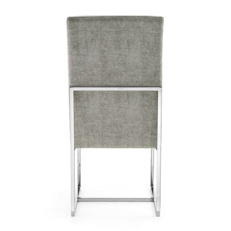 Element Velvet Dining Chair in Steel by Manhattan Comfort at Eve Furniture