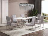 Element Velvet Dining Chair in Steel (set of 2) by Manhattan Comfort at Eve Furniture