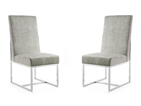 Element Velvet Dining Chair in Steel (set of 2) by Manhattan Comfort at Eve Furniture