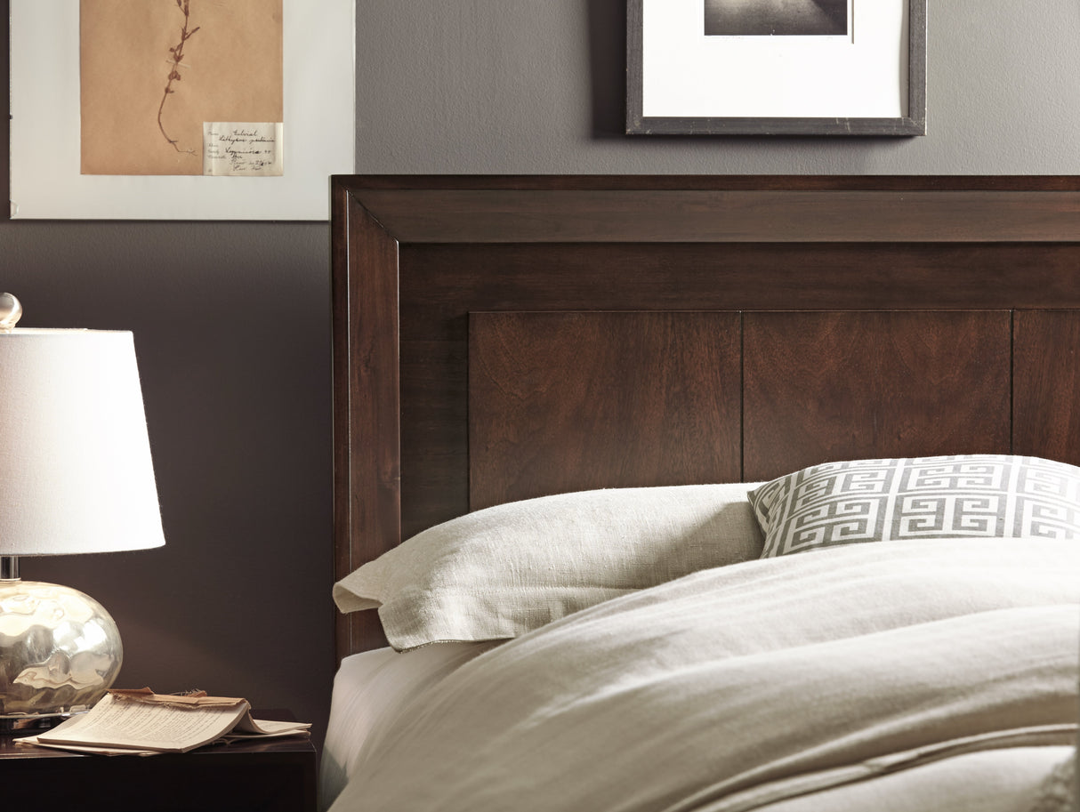 Element Wood Queen Platform Bed in Chocolate Brown by Modus Furniture at Eve Furniture
