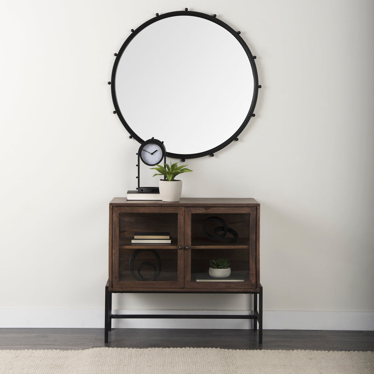 Elena III Large Black Wall Mirror by Mercana at Eve Furniture